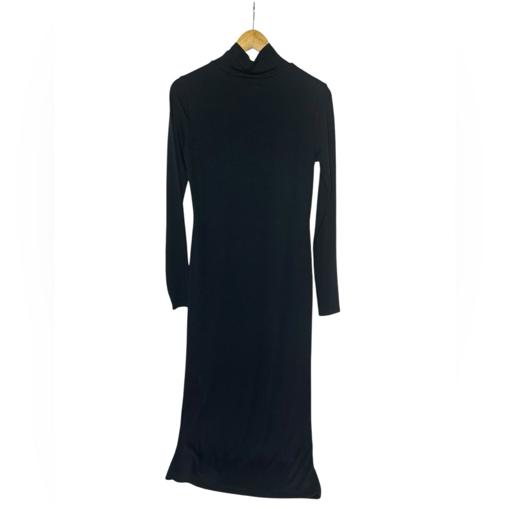 NEW Free People Free-EST Good Feels Black Mock Neck Long Sleeve Midi Dress S - Picture 5 of 11